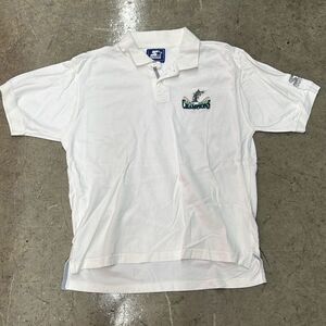 VTG 1997 Florida Marlins Sz L Starter White Polo Shirt Baseball Sports MLB